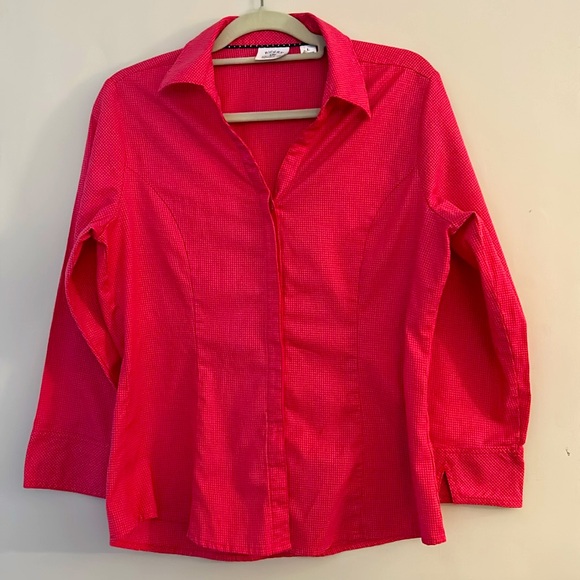 Riders by Lee,  women’s pink/ red long sleeves hidden buttons shirt - Picture 1 of 9